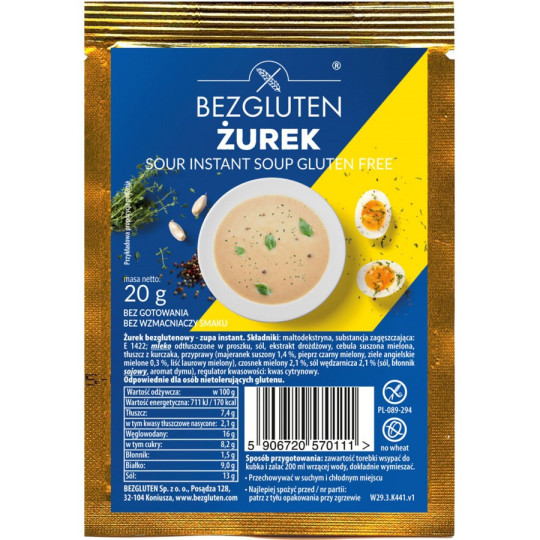 Żurek bezglutenowy 20g - BEZGLUTEN