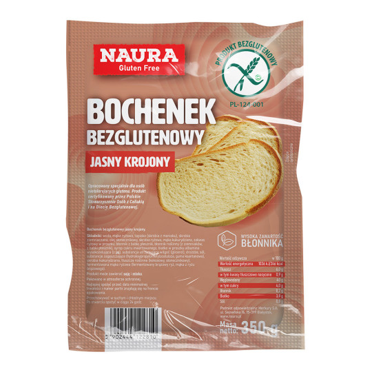 Bochenek jasny krojony bezglutenowy 350g - NAURA